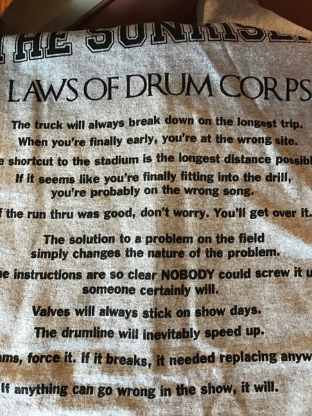 THE SUNRISER "LAWS OF DRUM CORPS" T Shirt